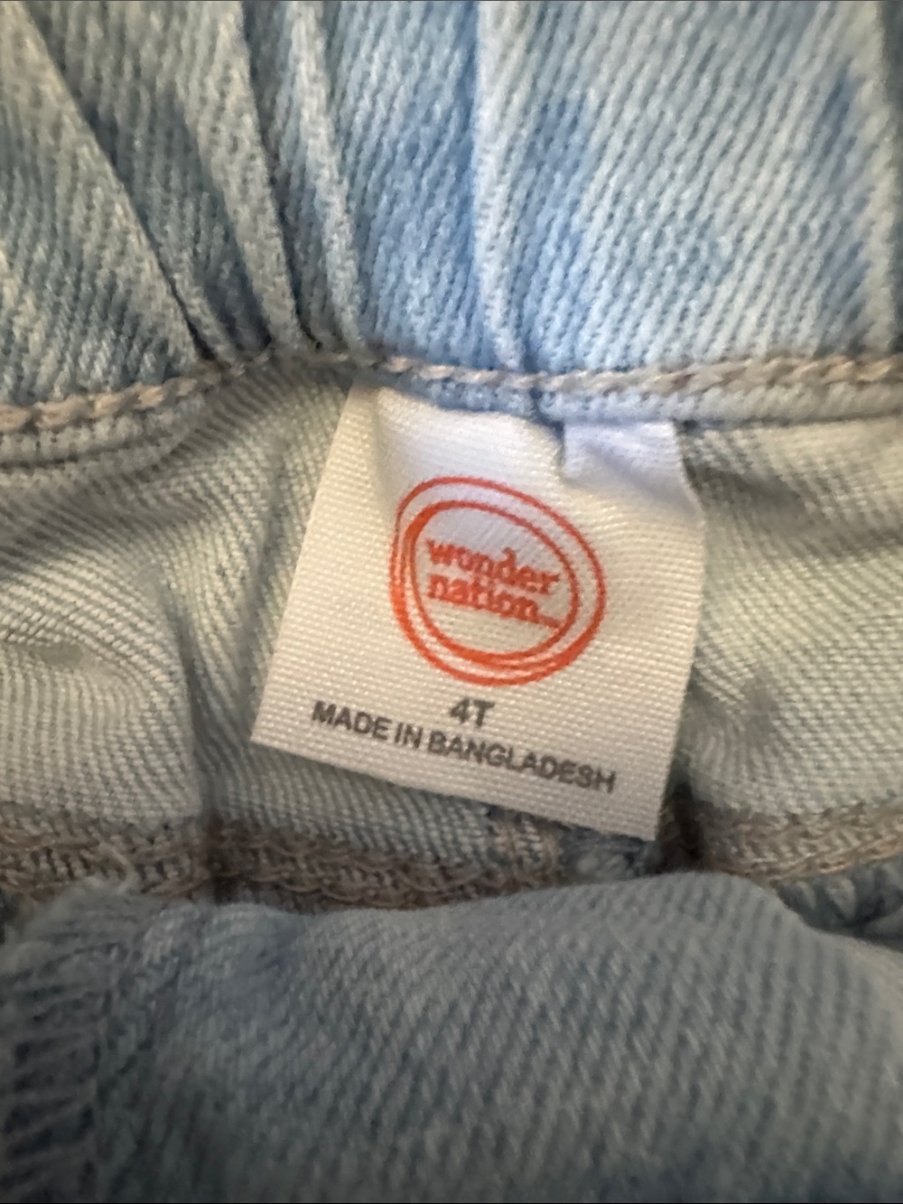 wonder nation Light Blue Denim Frayed Hem Shorts - Picture 3 of 4